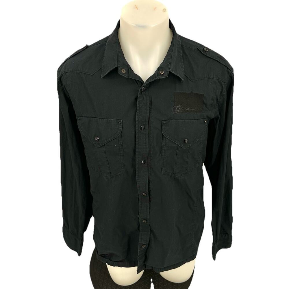 G-Star Raw XXL Men Shirt Button Up Slim Fit Denim Full Zip Snap 64-9